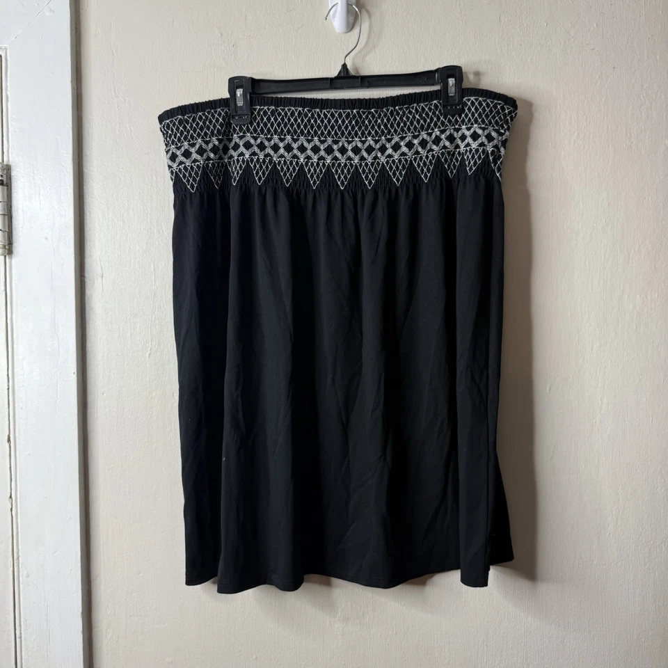 Falda J Jill Negra Bordada Talla XL NUEVA CON ETIQUETAS Defectos Foto 2 de 4