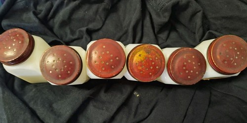 Vintage Frank Tea & Spice Co Milk Glass Dutch Kids Spice Jars Set of 6 USA Nice! - Picture 6 of 7