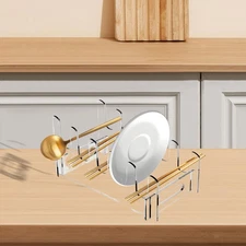 Acrylic Plate Stand Plate Dinnerware Display Stand for Restaurant Countertop 5