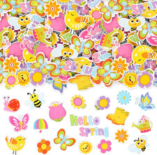 360 Pcs Spring Foam Stickers, Flower Butterfly Bee Decals, 20 Designs, Self Adhe