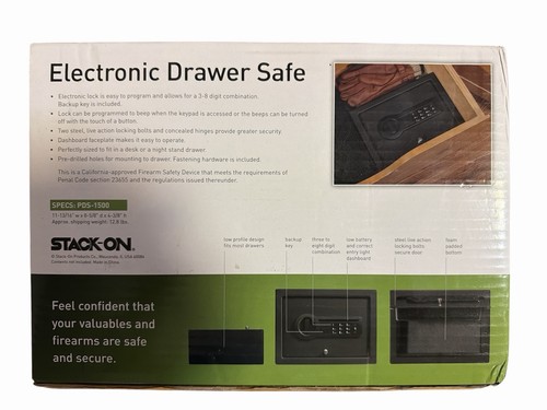 Stack-On PDS-1500 Electronic Drawer Safe For Gun Firearm Backup Key New ...