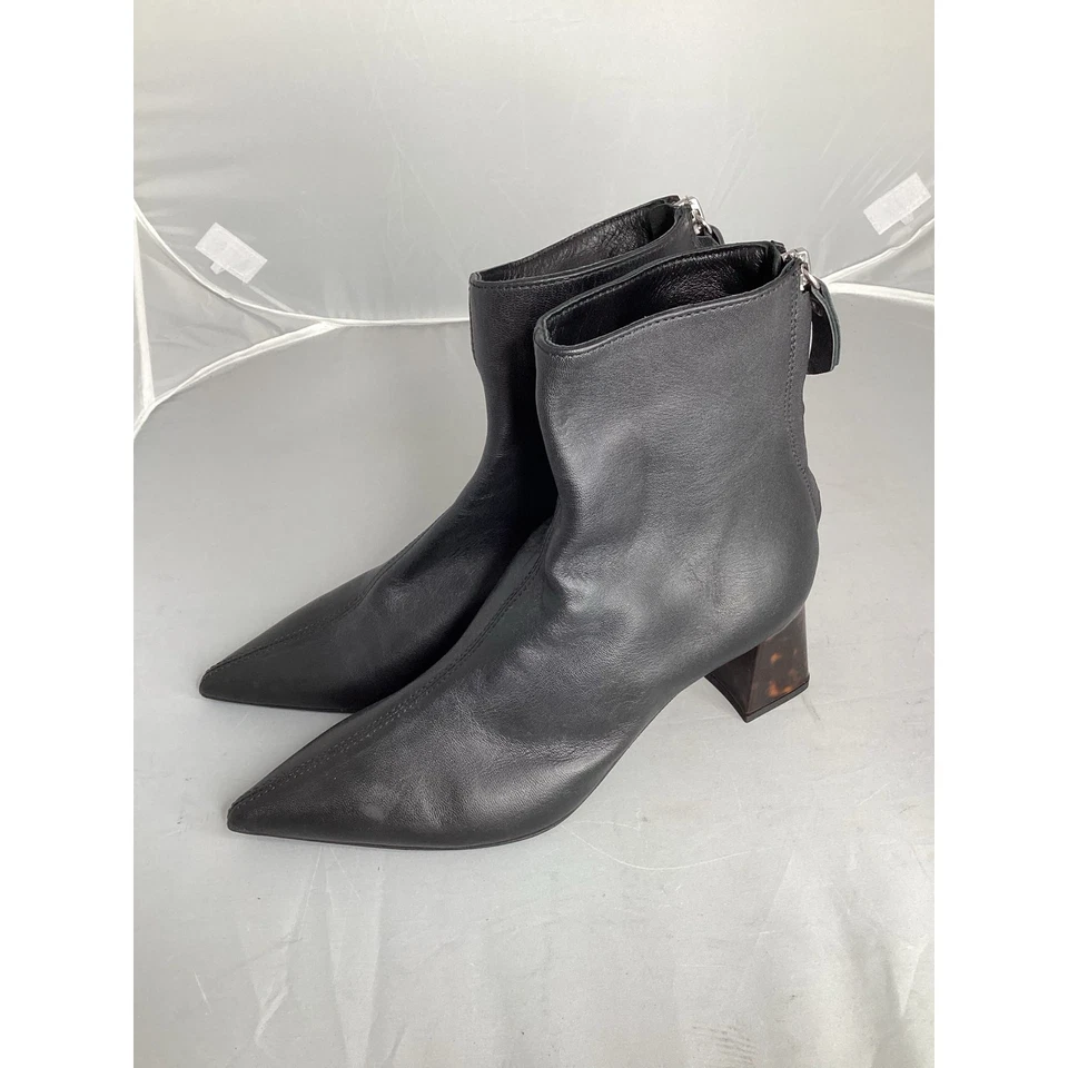 Botas AGL para mujer de cuero negro punta en punta tacón bloque - Usadas - Talla 36 Foto 3 de 4