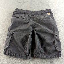 Carhartt Force Cargo Shorts Mens 36 Black Faded Relaxed Fit Ripstop Work Denim