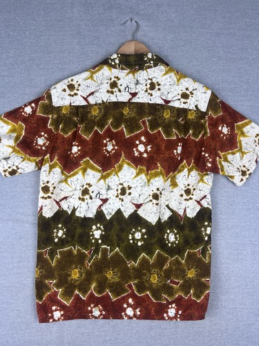 Vtg 50s 60s SEARS Sportswear Pool, Beach and Patio BARKCLOTH Hawaiian Shirt M - Picture 4 of 6
