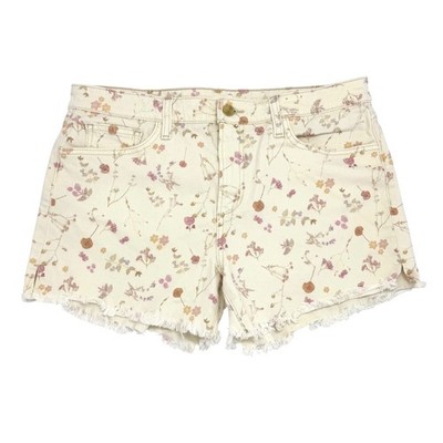 Joe's Jeans Floral Print Ozzie Shorts Womens 31 Cream Cut Off Stretch Denim 4''