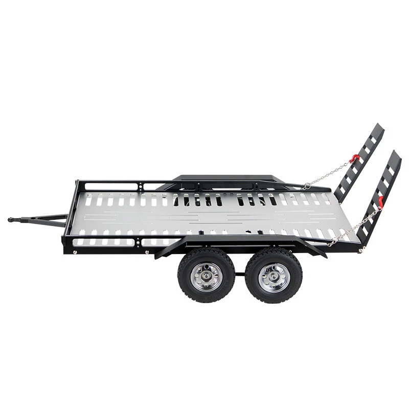 KYX Machined RC Alloy Flatbed Dual Axle Car Trailer Kit for 1/10 Scale 445*270mm - Image 4 of 4