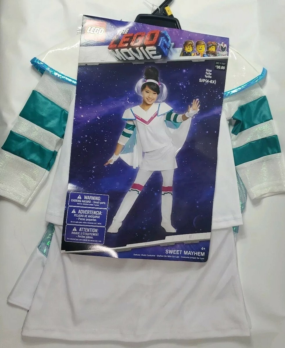 Sweet Mayhem Classic Costume From The LEGO Movie 2 - Jumpsuit With Cape & Hair Clips - View #3