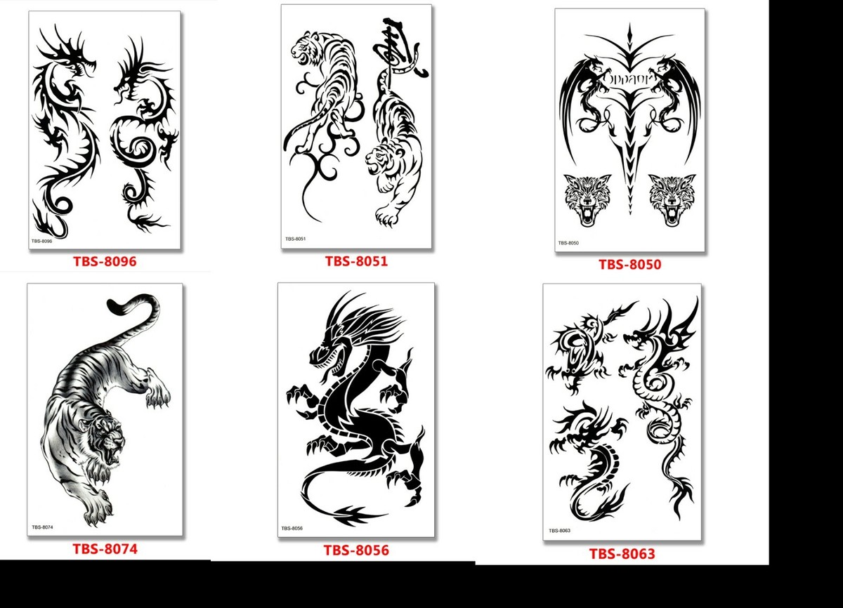 Temporäre Drachen-Tattoos – 6 Bögen, Wasserdicht, Hautverträglich, Einfach Aufzutragen, Für Partys, Festivals, Als Körperdekoration