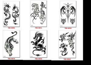 6 X Dragon Temporary Tattoos Body Arm Tattoo Sticker Half Sleeve Fake Waterproof