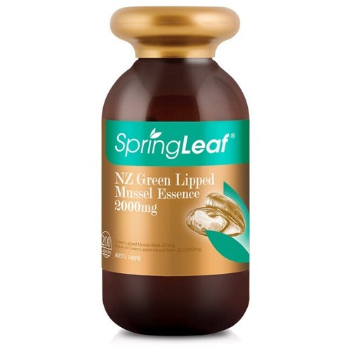 Spring Leaf Premium NZ Green Lipped Mussel Essence 2000mg 200 capsules ...