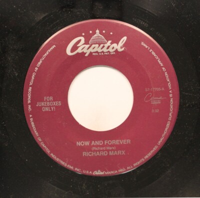 Rock 45 Richard Marx - Now And Forever / Hazard(Live) On Capitol