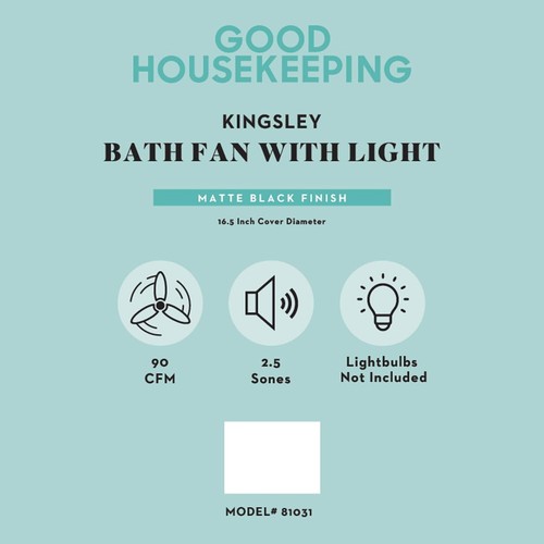 Good Housekeeping Kingsley (81031) Decorative 90 CFM 2.5 Sones Bathroom Venti... - Picture 3 of 7