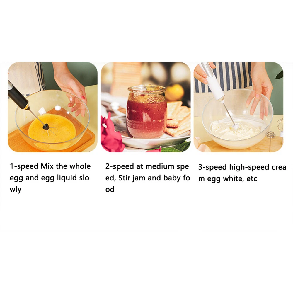Milk Frother Handheld Usb Charging Wireless Mini Mixer with Variable Speeds