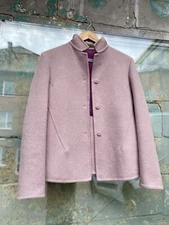Jil Sander Pink Wool Collared Short Coat Jacket Size 38 Made in Italy