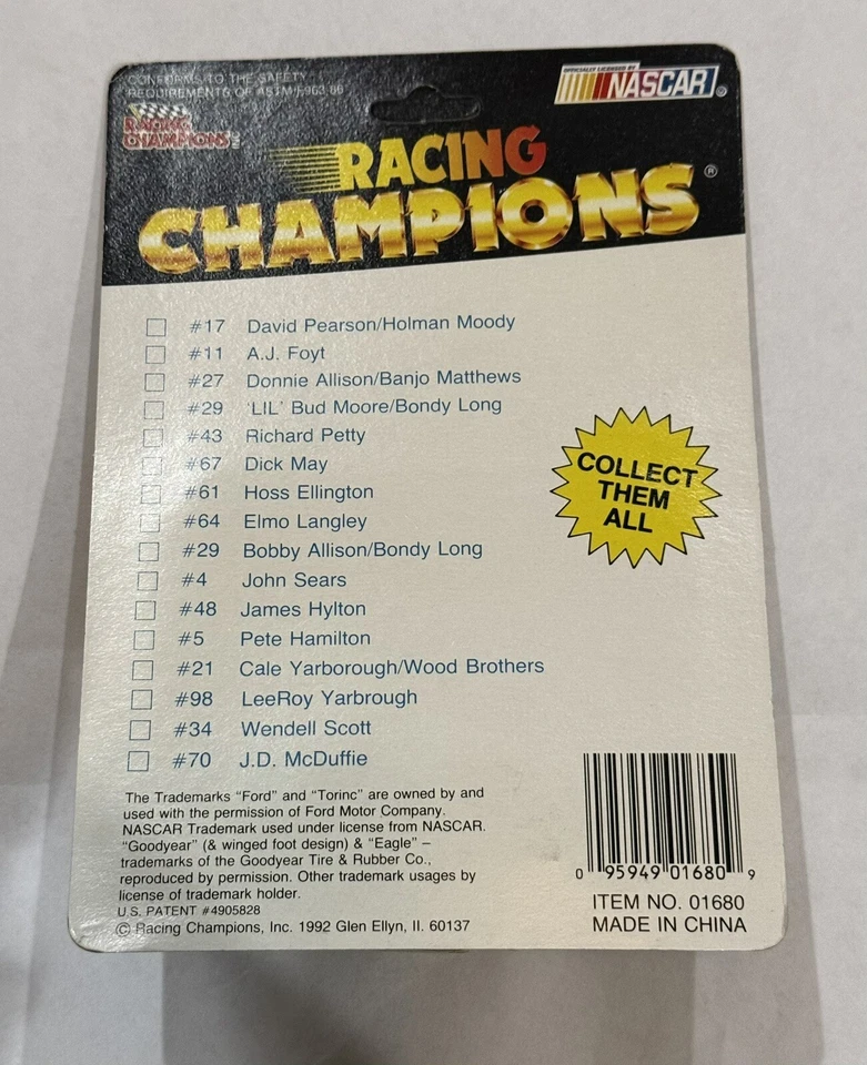 Autographed 1:64th Scale Benny Parsons Diecast Car By Racing Champions - Image 3 of 3