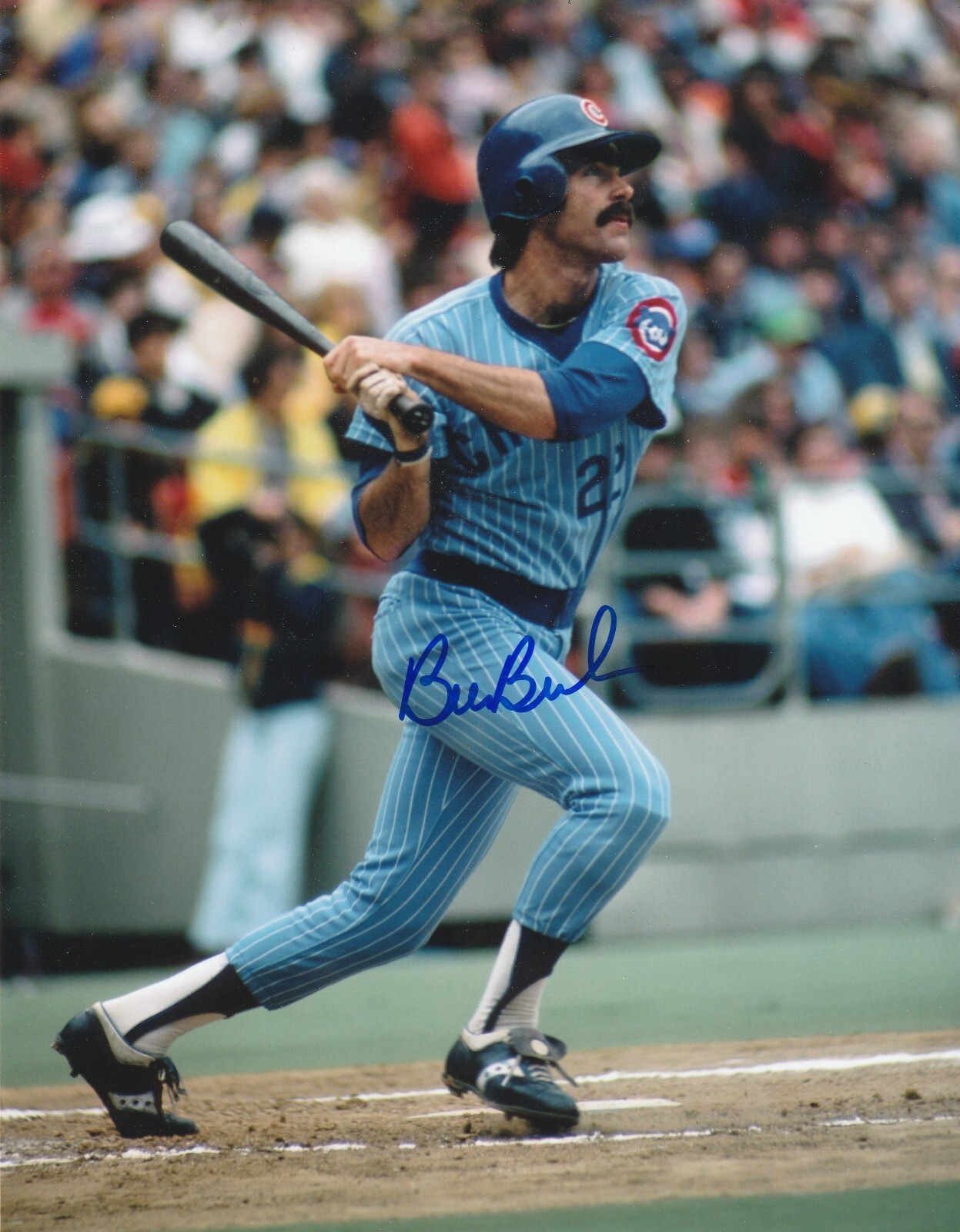 BILL BUCKNER CHICAGO CUBS ACTION SIGNED 8x10 