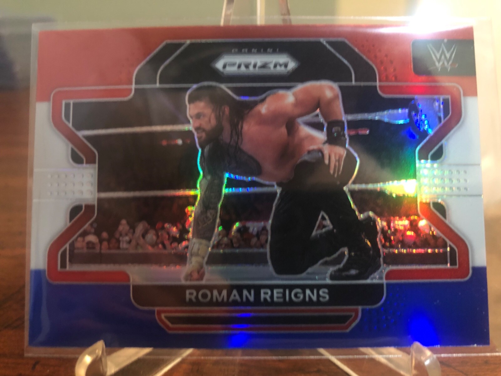 2022 Panini Prizm WWE Roman Reigns Red White Blue Prizm #40 Smack Down
