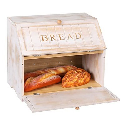 Vintage Double Layer Large Bread Box For Kitchen Counter Retro Design Vintage Wo