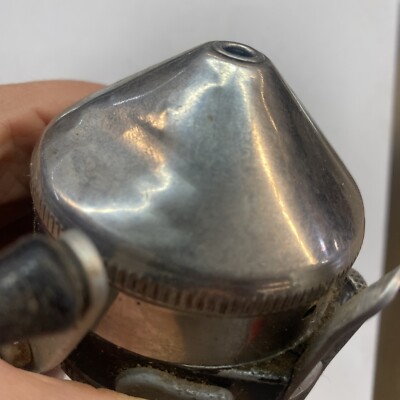 Vintage Zebco 33 Fishing Reel Spinner Push Button Chrome Black