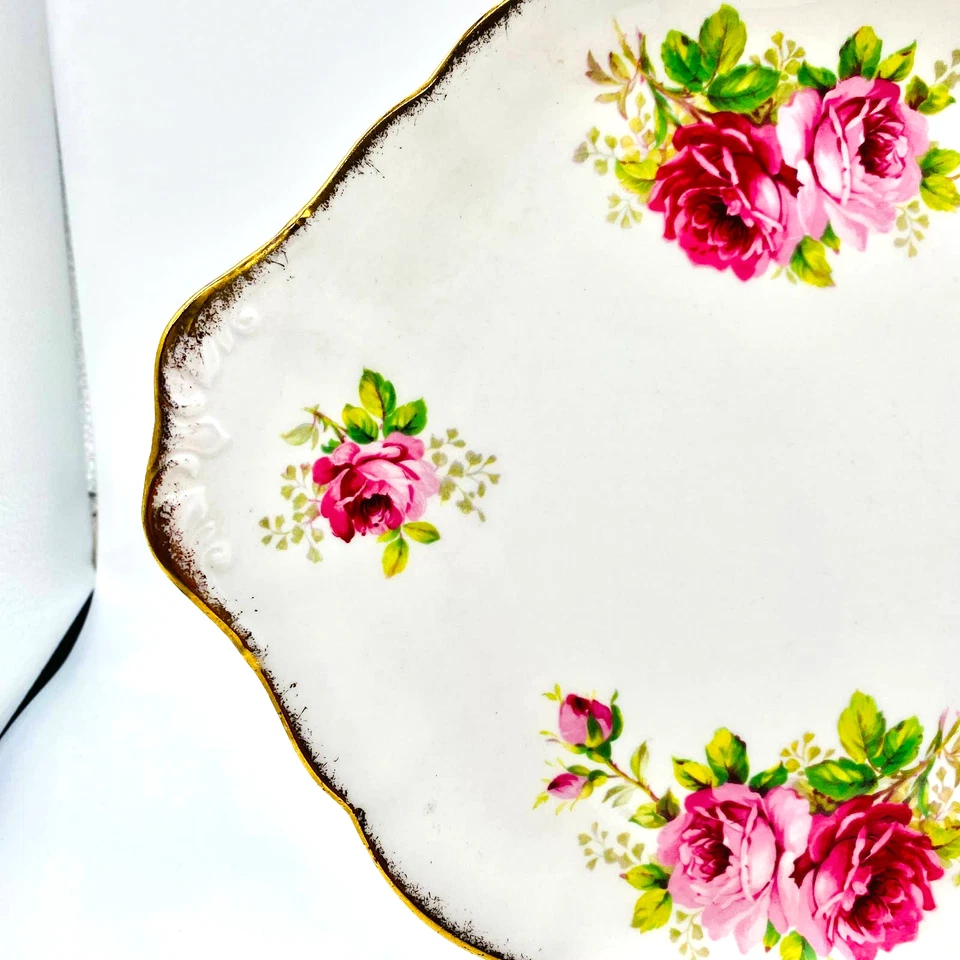 Royal Albert Bone China American Beauty Cookie Dessert Plate Made in England Foto 2 de 4