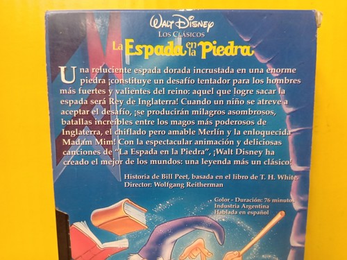 De Colección VHS Años 90 Disney La Espada en la Piedra 1963 Lenguaje Español Pal-n ARGENTINA - Imagen 5 de 5