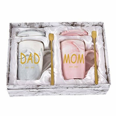 Download Dad and Mom Marble Coffee Mug Set Est 2021 New Mom and Dad ...