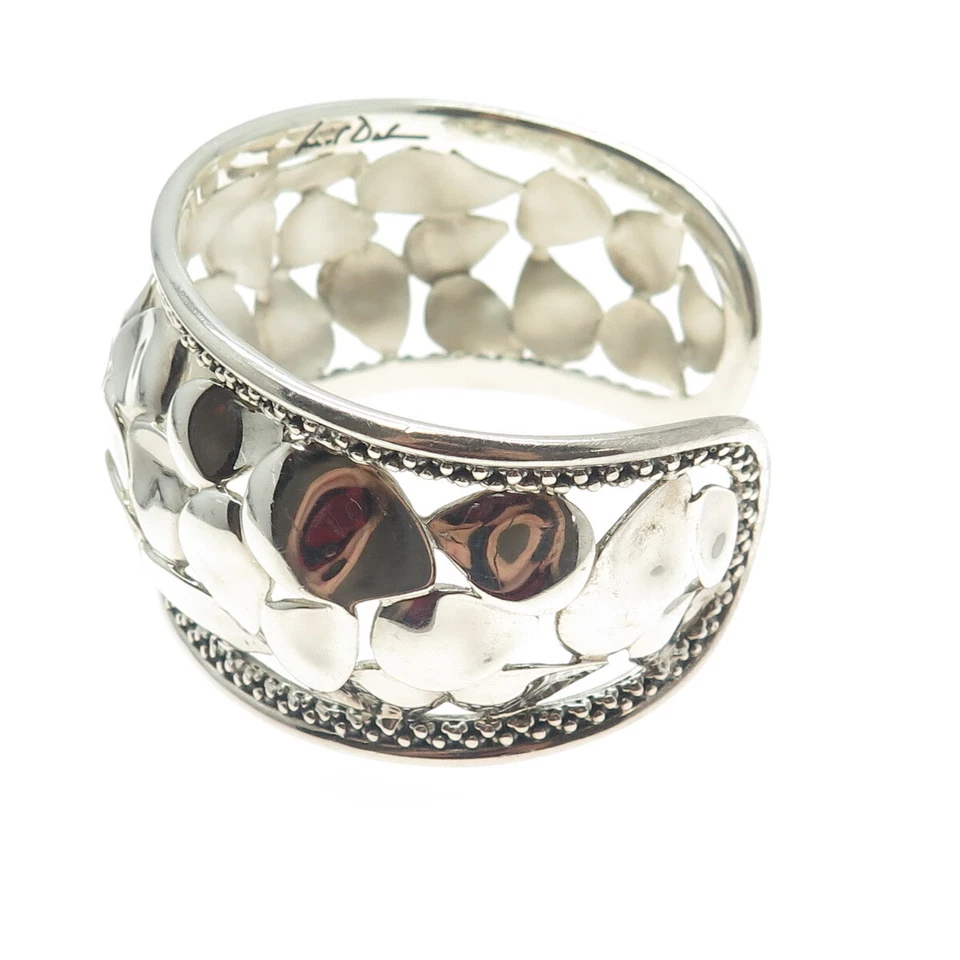 Pulsera ajustable de pétalos de edición limitada de plata de ley de 7" MICHAEL DAWKINS Foto 4 de 4