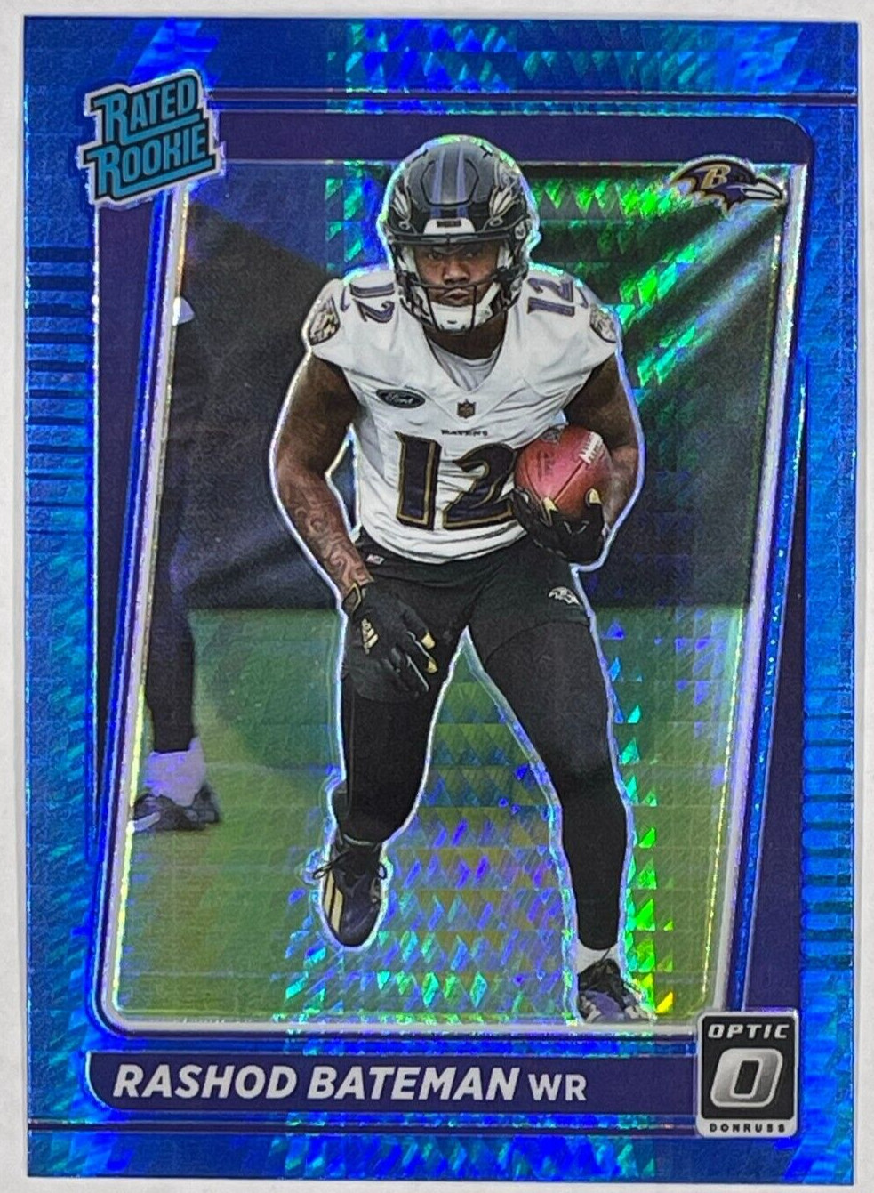 RASHOD BATEMAN RC Rookie - Blue Hyper Prizm 2021 Panini Optic #210