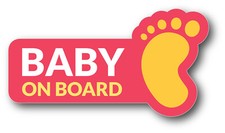 Baby On Board Footprint Vinyl Sticker Bumper Decal