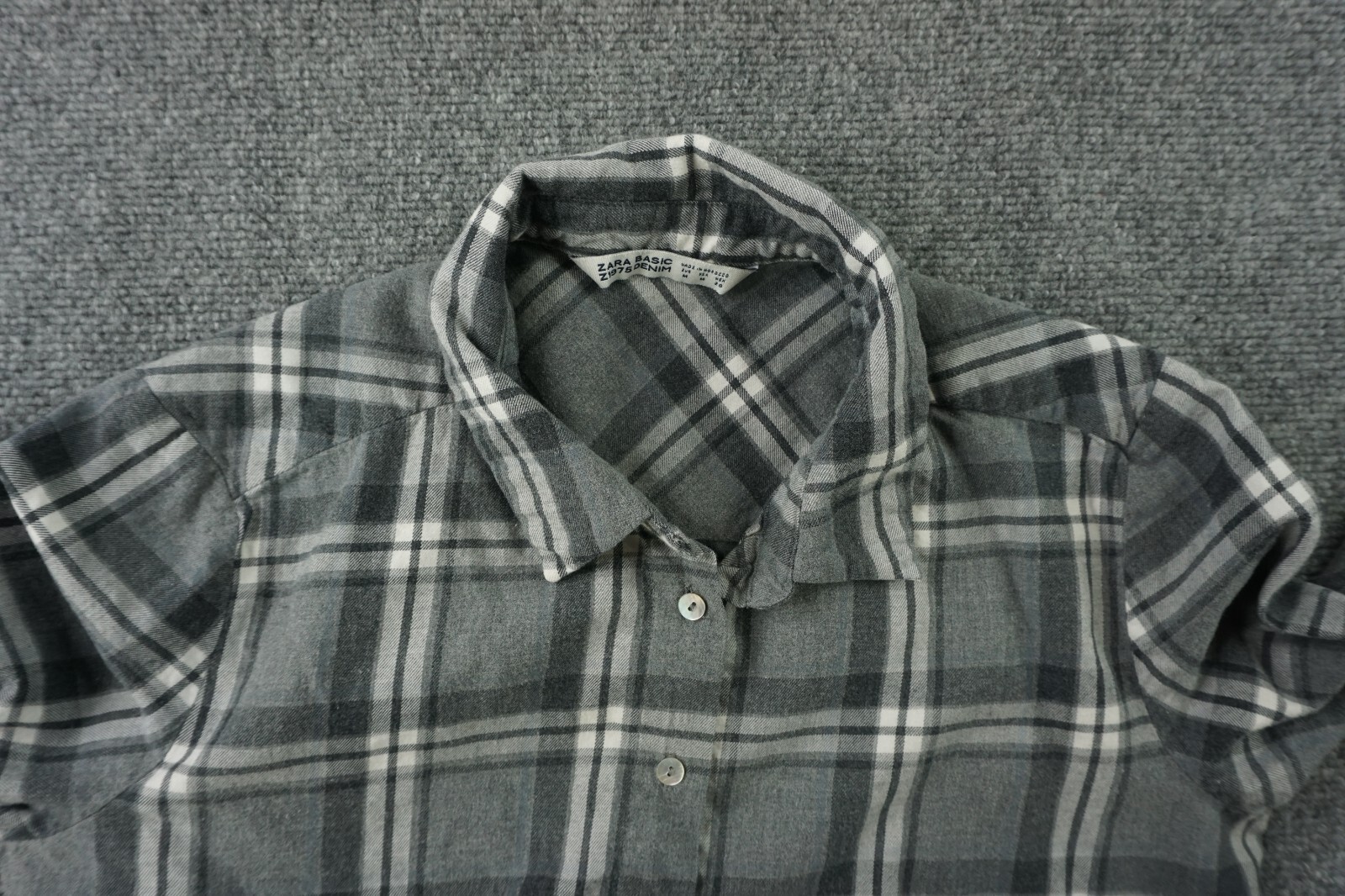 Zara Basic Flannel Button Front Shirt Womens Med … - image 3