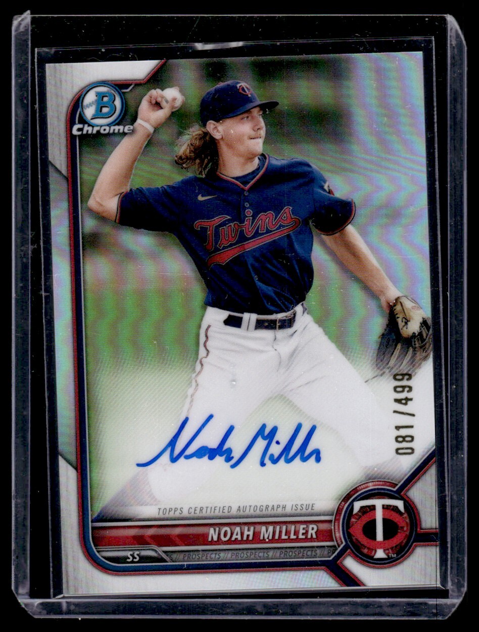 2022 Bowman Chrome Auto Refractor Noah Miller Auto /499 Minnesota Twins #CPANM