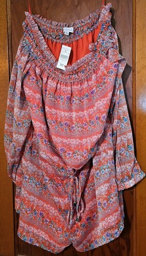 Barneys New York Floral Colorful Long Sleeve NWT Lightweight Size Medium Jumper - Picture 7 of 14