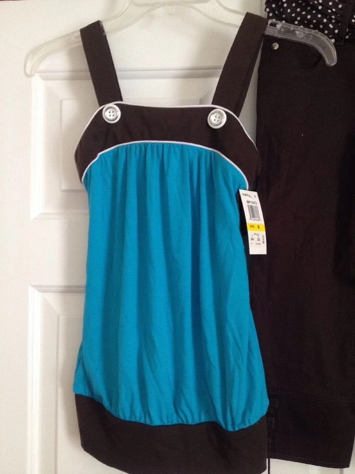 Nuevo con etiquetas $52 Takara My Michelle Tank & Capri Pantalones Cortos Niñas 10/M Foto 2 de 4