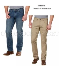 NEW! MENS BUFFALO BY DAVID BITTON JACKSON X STRAIGHT LEG STRETCH JEANS VARIETY