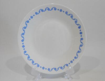   1 Corelle CROSS STITCH 6 3/4'' BREAD PLATE *Country Blue Bohemian Vibe