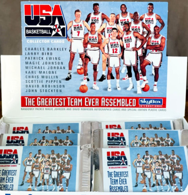 1992 SKYBOX USA DREAM TEAM Basketball PACK 8 Cards MAGIC Auto?! JORDAN OVP 