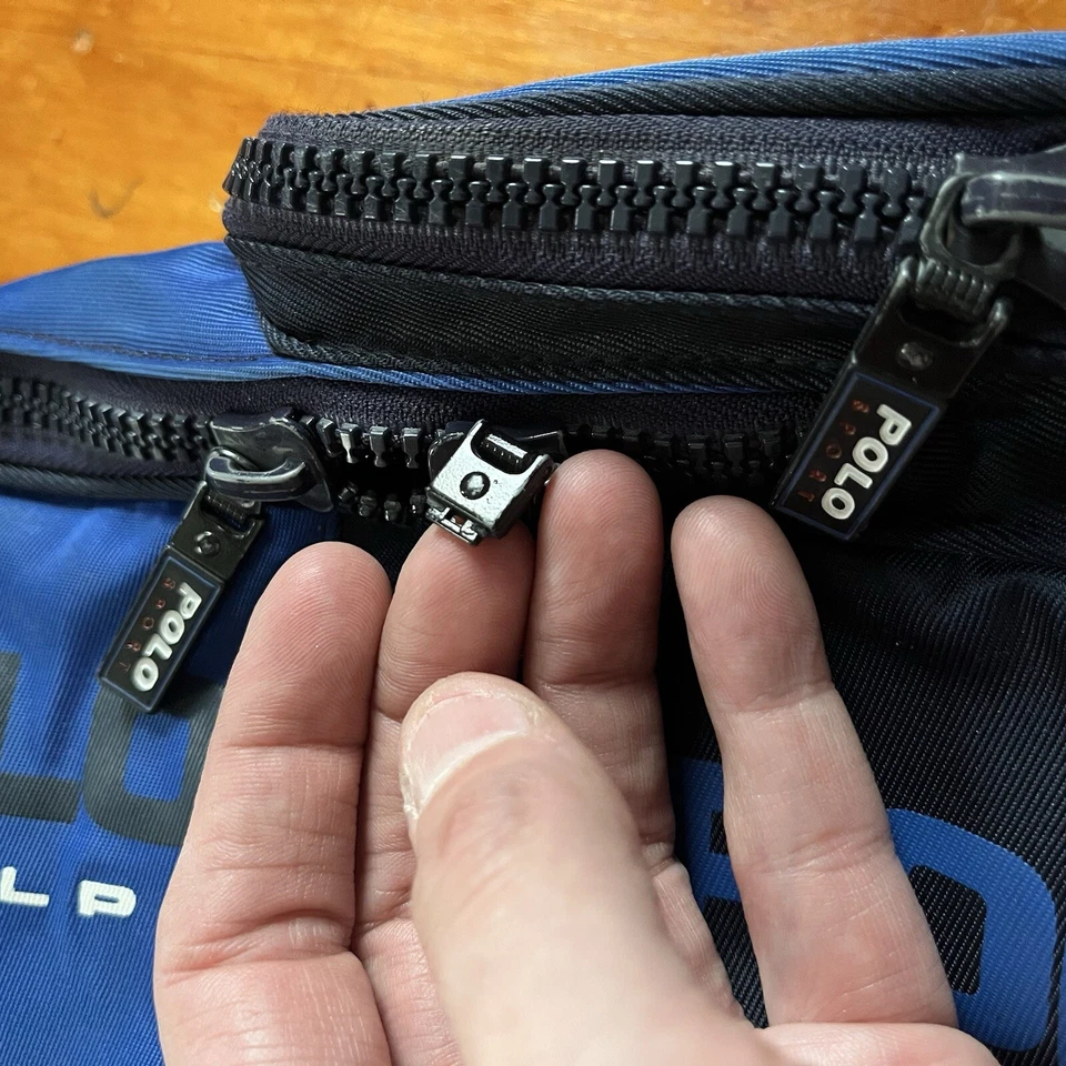 90s Y2K POLO SPORT Ralph Lauren Logo Two Tone Backpack Blue Navy SUPER RARE - Image 3 of 4