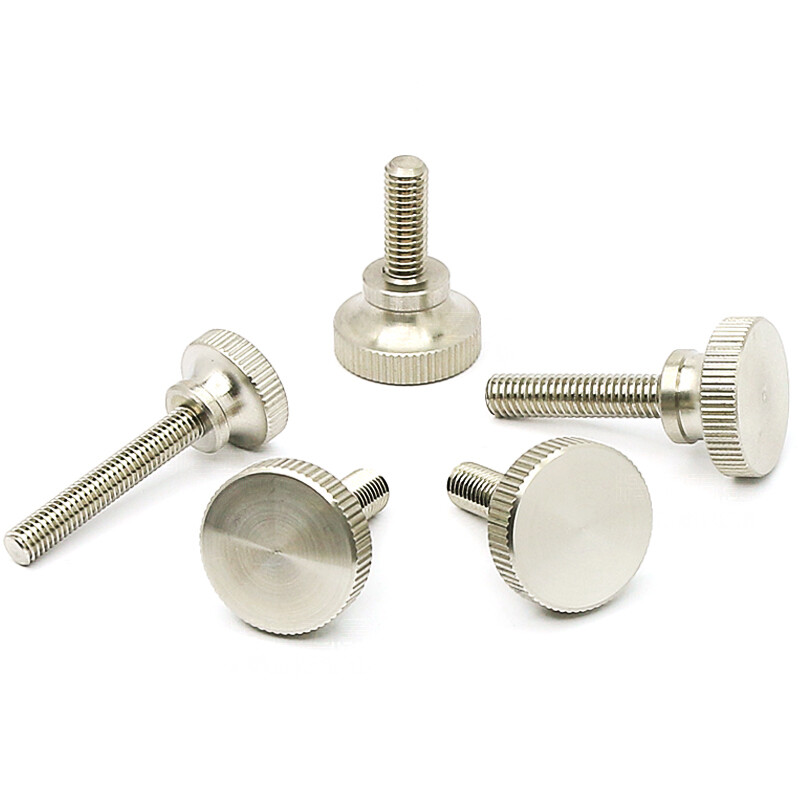 Knurled Thumb Screw Stainless Steel Round Flat Head Grip Knob