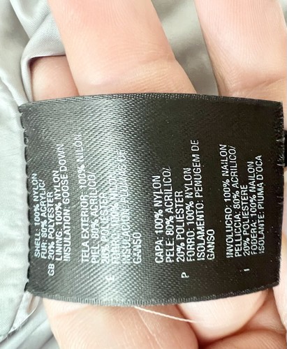 North Face Womens Coat Fur Hood Belt Lilac Periwinkle Size M - Picture 11 of 11