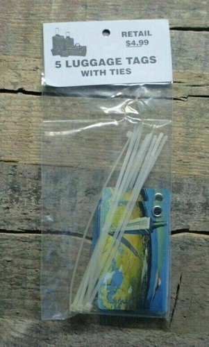 5 Package Luggage Tags With Zip Ties Carry On, Airplane Flying Over New York Tag