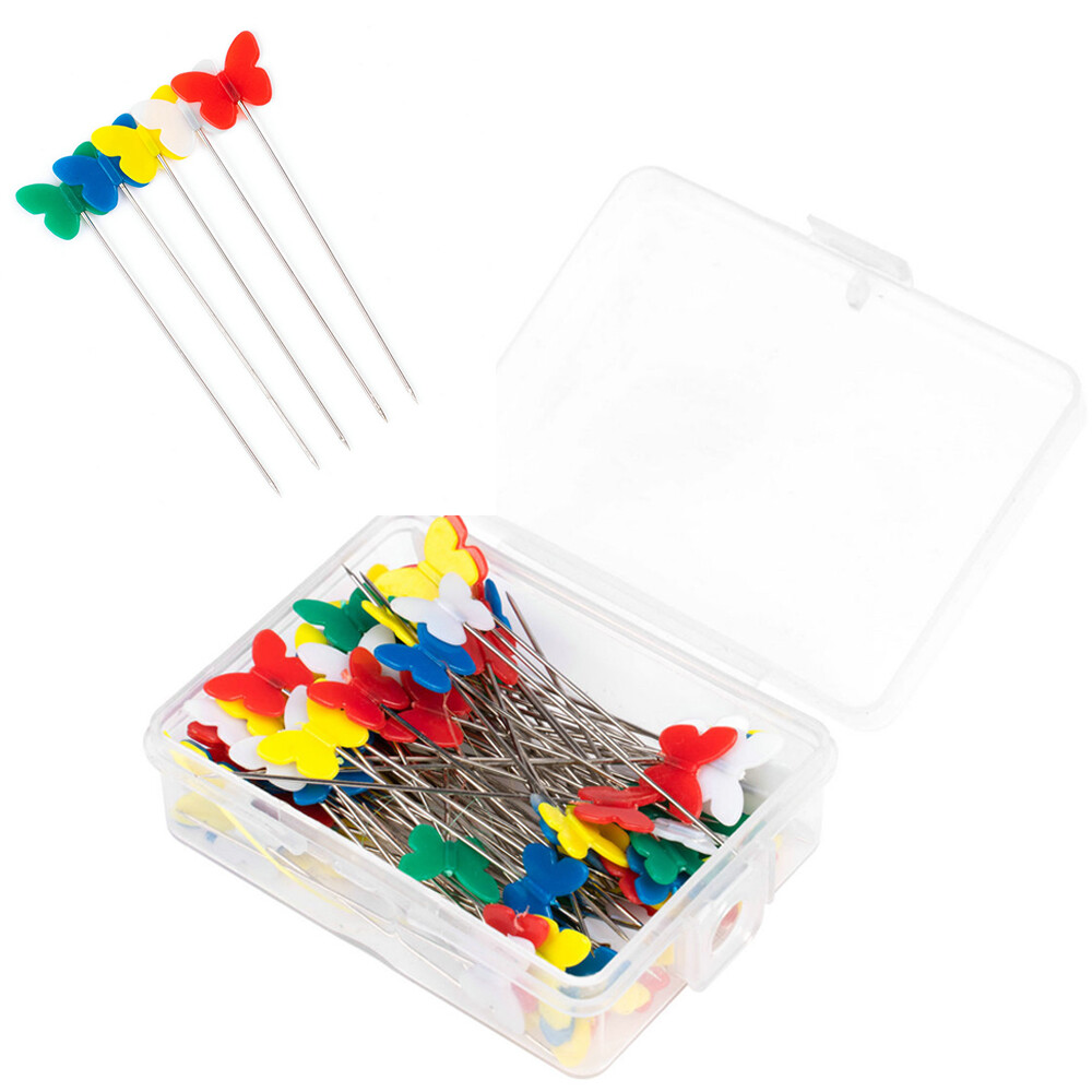 100pcs Flower Head Pins Flat Head Pins for Dressmaking Sewing Quilting