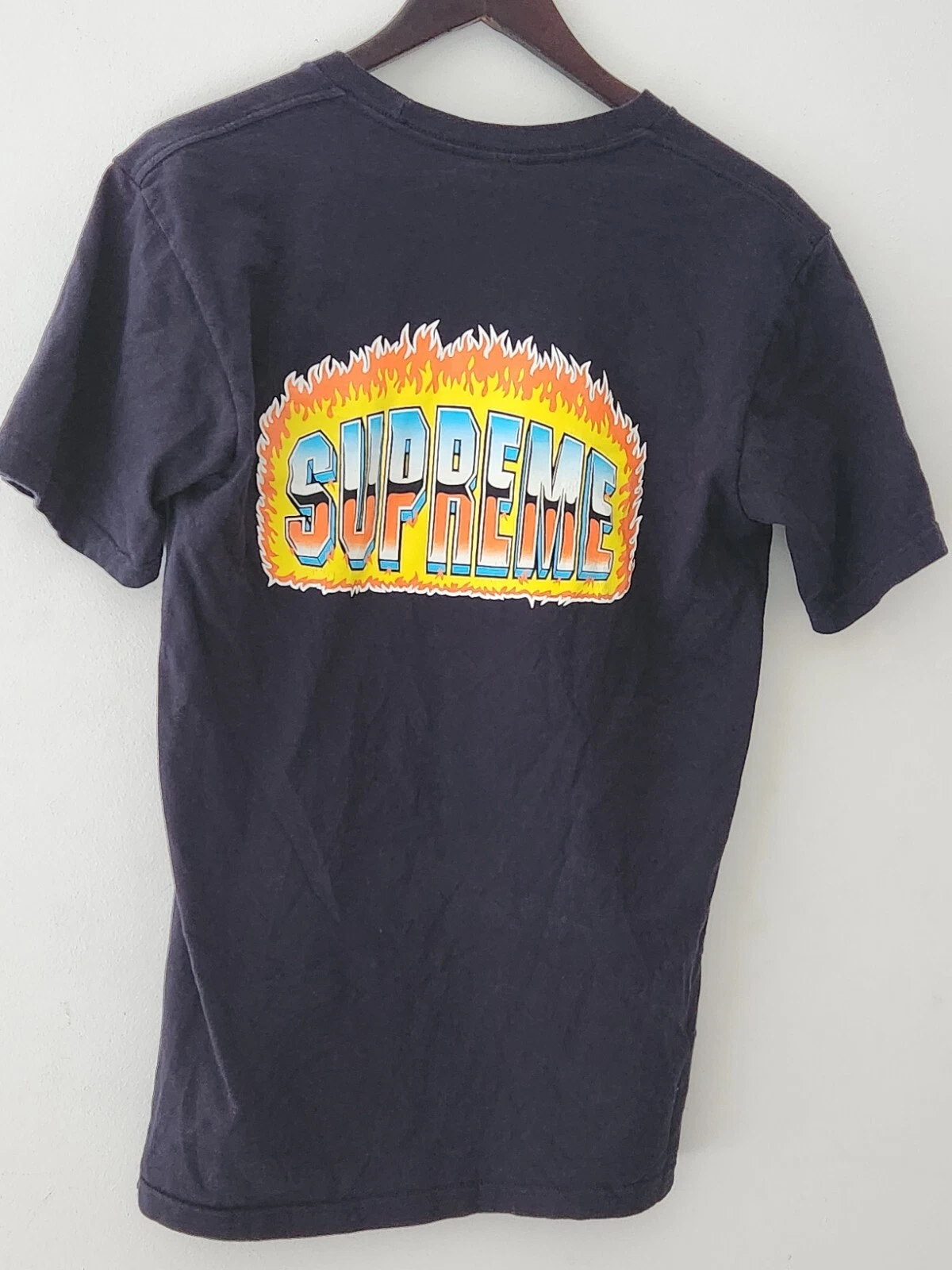 T Shirt Supreme Chrome FW20 Taglia M Media Blu Navy