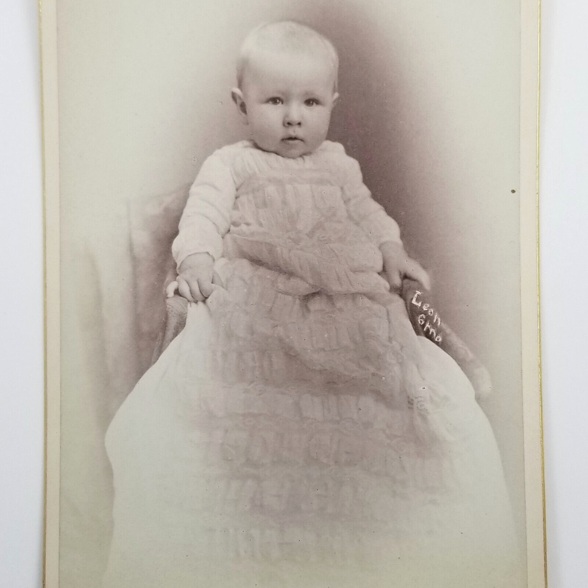 Cabinet Card Photo Baby Beautiful Gown John Pitcher Spooner