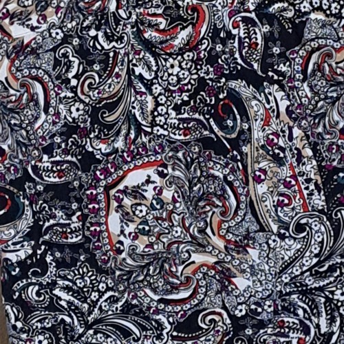Chaps Ralph Lauren Shirt Women's Small Black White Red Paisley Long Sleeve - Picture 18 of 20