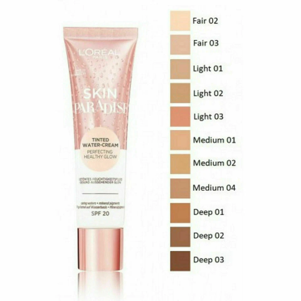 LOREAL Paris Skin Paradise Tinted Moisturiser 30ml SPF20 All Shades *New&Unused*