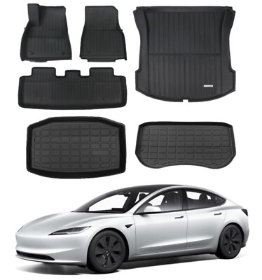 Pedigree All Weather TPE Floor Mats Full Set for 2022-2024 Tesla Model 3