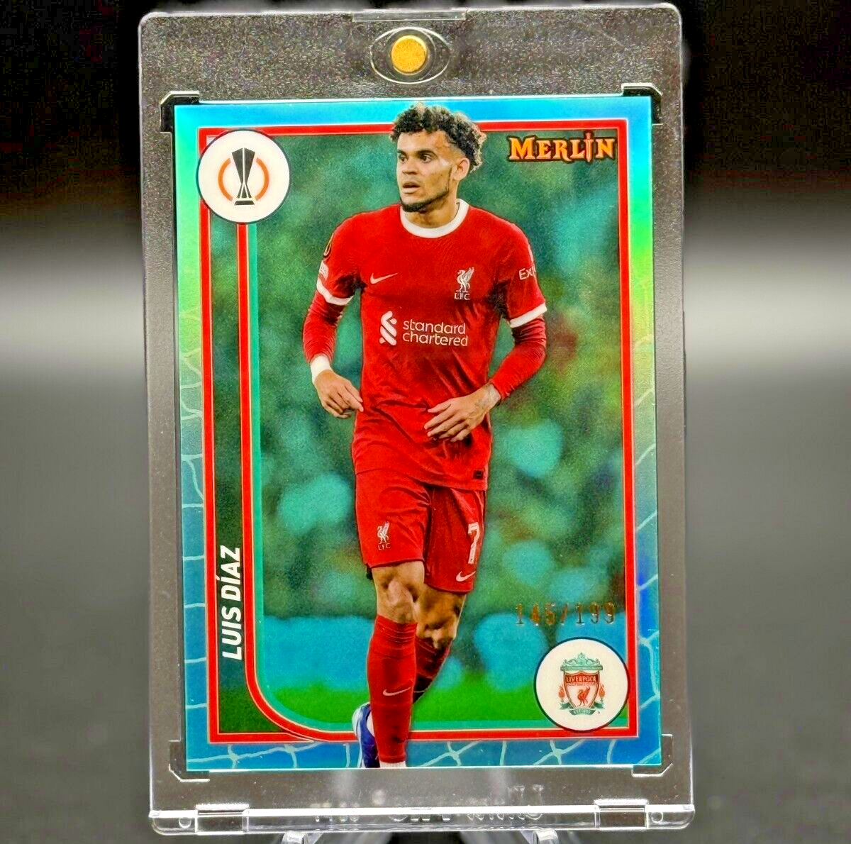 Luis Diaz 2023-24 Topps Merlin Aqua Refractor 145/199 Liverpool FC #71