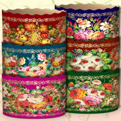 6 Stück Backpapier Formen Etui für Ostern Brot Kuchen Panettone Paska 180*115 mm