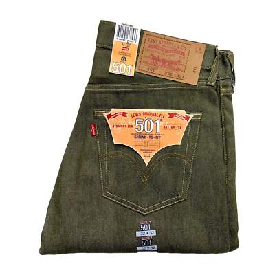 Levi's 501 Shrink-to-Fit - Denim Olive | eBay