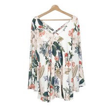 Show Me Your Mumu Joni Flow Floral Mini Dress Multicolor Bell Long Sleeves Sz M